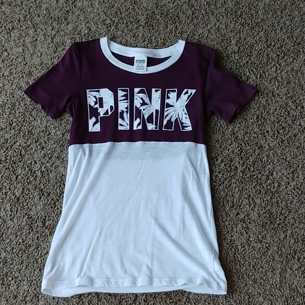 vs pink tee size xs